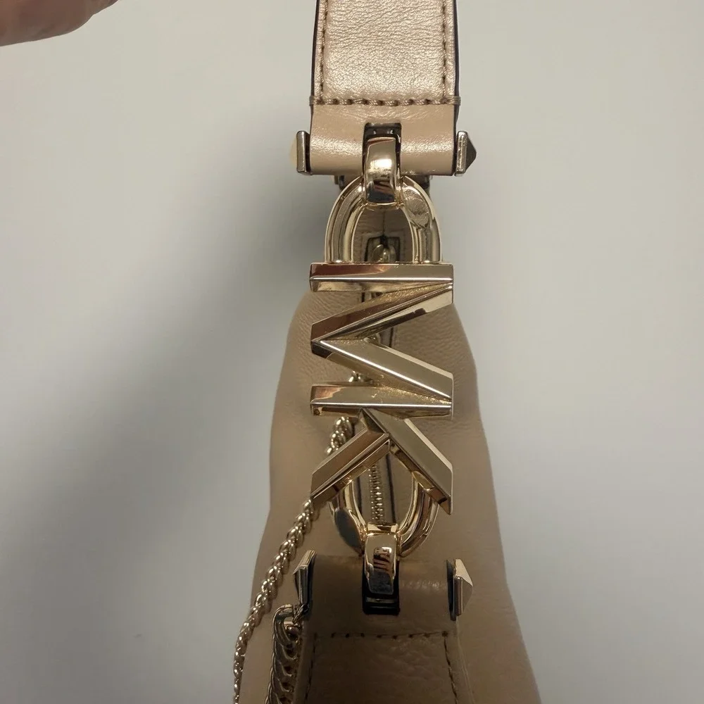 Michael Kors Tan Hobo Shoulder Bag with Gold Chain Accent